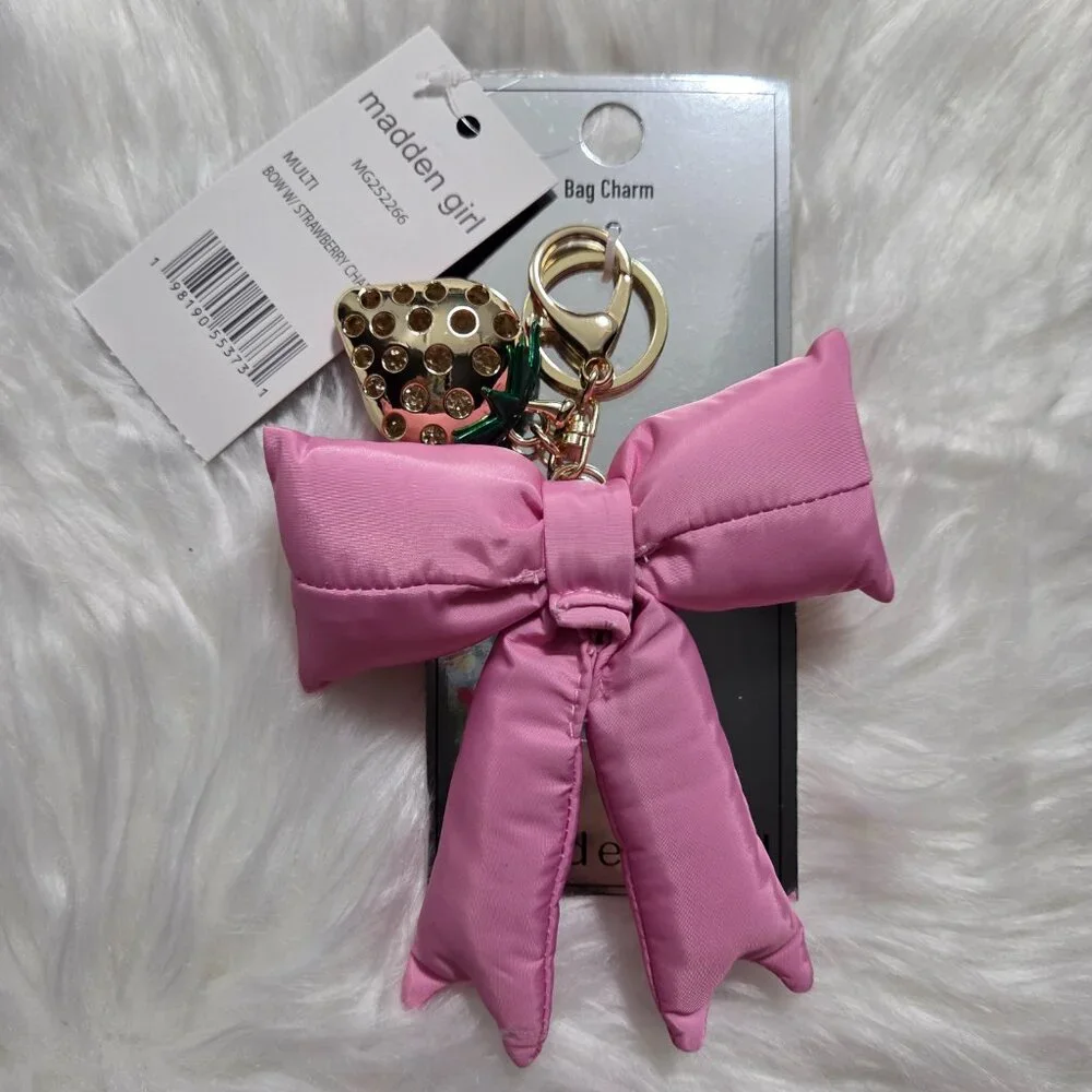 Madden Girl Bow w/ Strawberry Accent Bag Charm